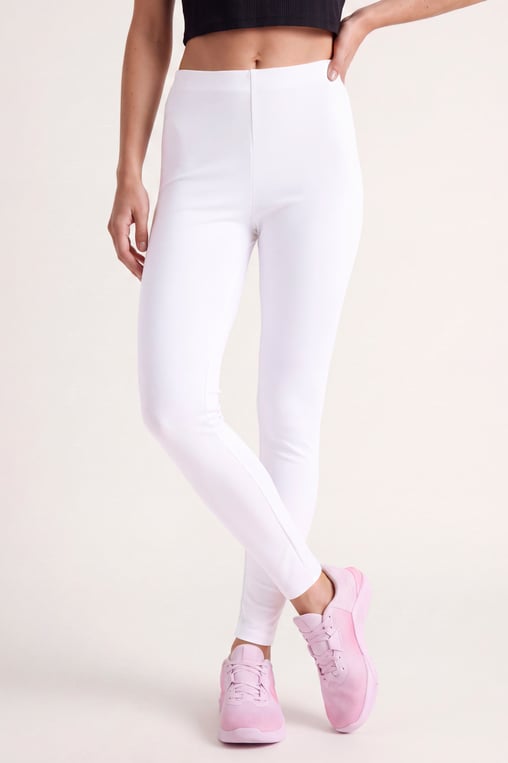 White Full length High Waist Leggings (WS326290)