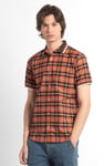 Men's Oxford Rib Collar Short Sleeve Shirt | Enorsia