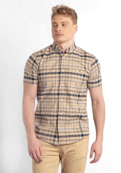 Mens Button Down SS Oxford Shirt