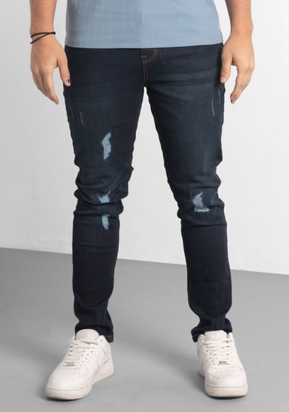 Mens Skinny Fit Distressed Denim Jeans
