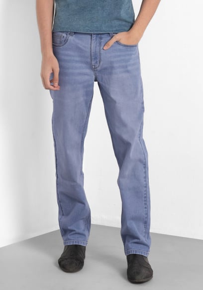 Mens Loose Fit Blue Jeans