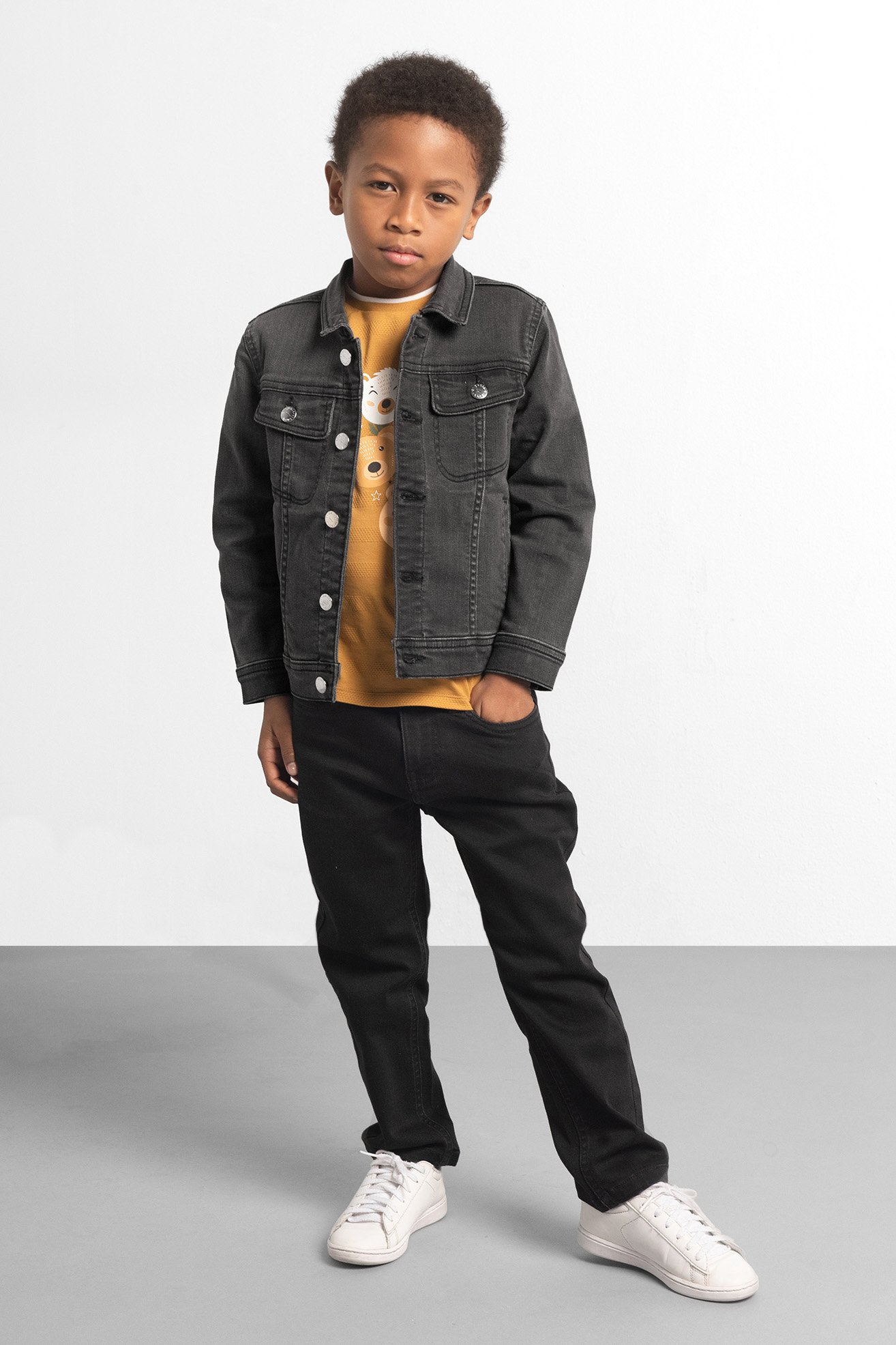 Enorsia Boys Black Regular Fit Five Pocket Jeans (3Yrs-9Yrs) - Uk 7 Yrs