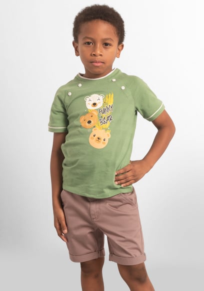 Boys Decorative Tape Waistband Shorts(3yrs-9yrs)