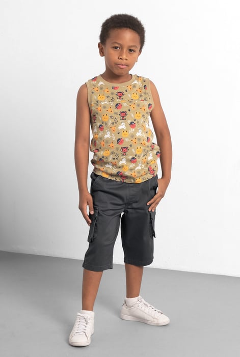 Boys Mid Gray Pull-On Cargo Shorts (6yrs-9yrs)