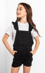 Girls Denim Ruffle Sleeve Short Dungarees(2/3yrs-8/9yrs)