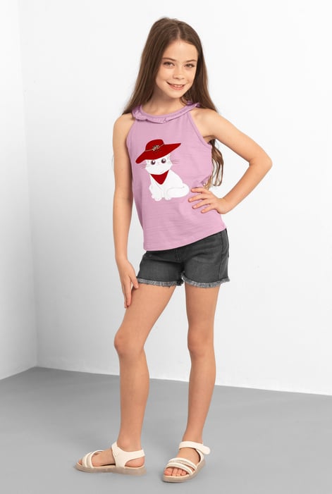Girls Black Frayed Hem Embroidered Shorts(2/3yrs-8/9yrs)