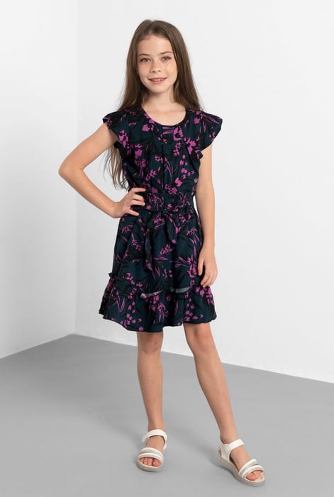 Girls Green Viscose Frilled Hem Mini Skirt(2/3yrs-8/9yrs)