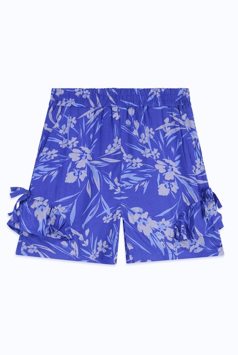 Girls Blue Ruffle Hem Shorts with Side Bow(2/3yrs-8/9yrs)
