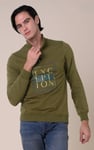 Button-Up Funnel Neck Sweatshirt