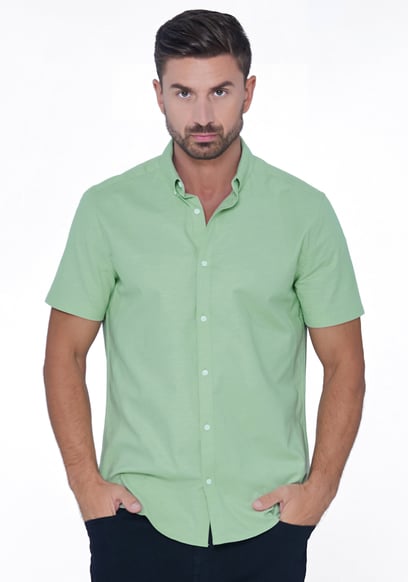 Mens Solid Short Sleeve Shirt