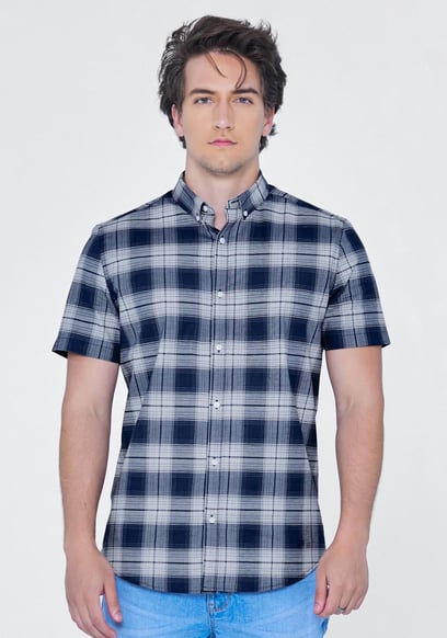 Check Short Sleeve Oxford Shirt