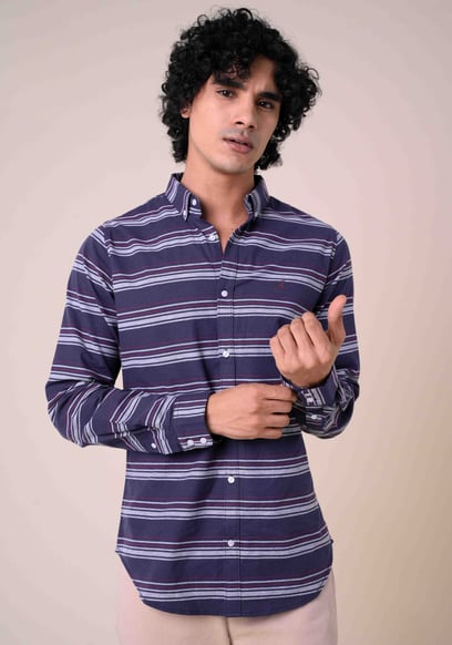 Mens Stripe Long Sleeve Shirt