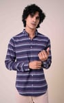 Men's Slim Fit Stretch Striped Oxford Shirt | Enorsia