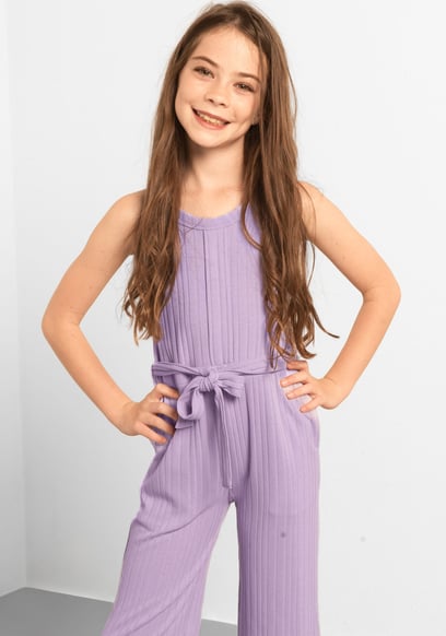 Girls Variegated Textured Jumpsuit (5/6yrs-10/11yrs)