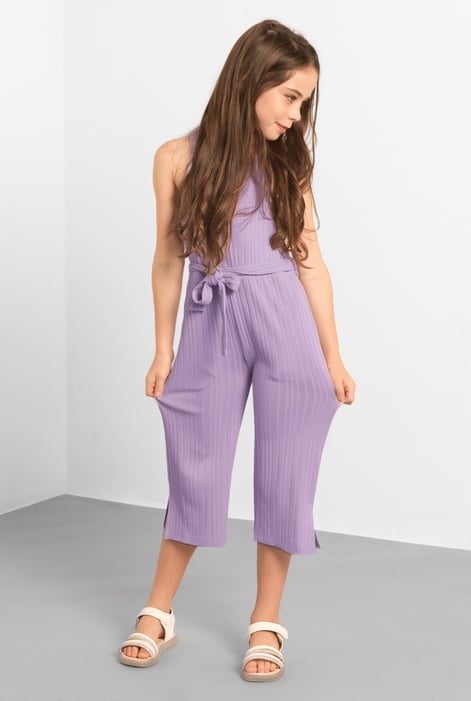 Girls Purple Variegated Textured Jumpsuit (5/6yrs-10/11yrs)