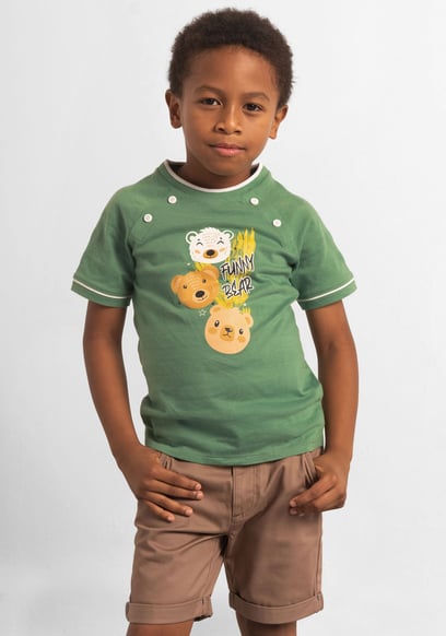 Boys Funny Bear Raglan T-shirt (3yrs-9yrs)