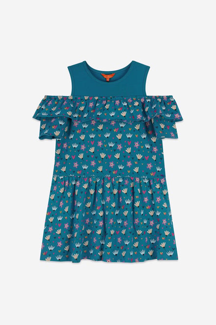 Girls Printed Ruffles Dress (5/6yrs-10/11yrs)
