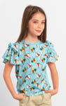 Girls Frill Sleeve T-Shirt (5/6yrs-10/11yrs)
