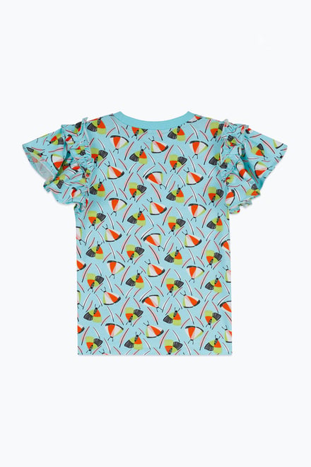 Girls Frill Sleeve T-Shirt (5/6yrs-10/11yrs)