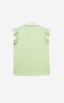 Womens Contrast Trimmed Flutter Sleeve Blouse