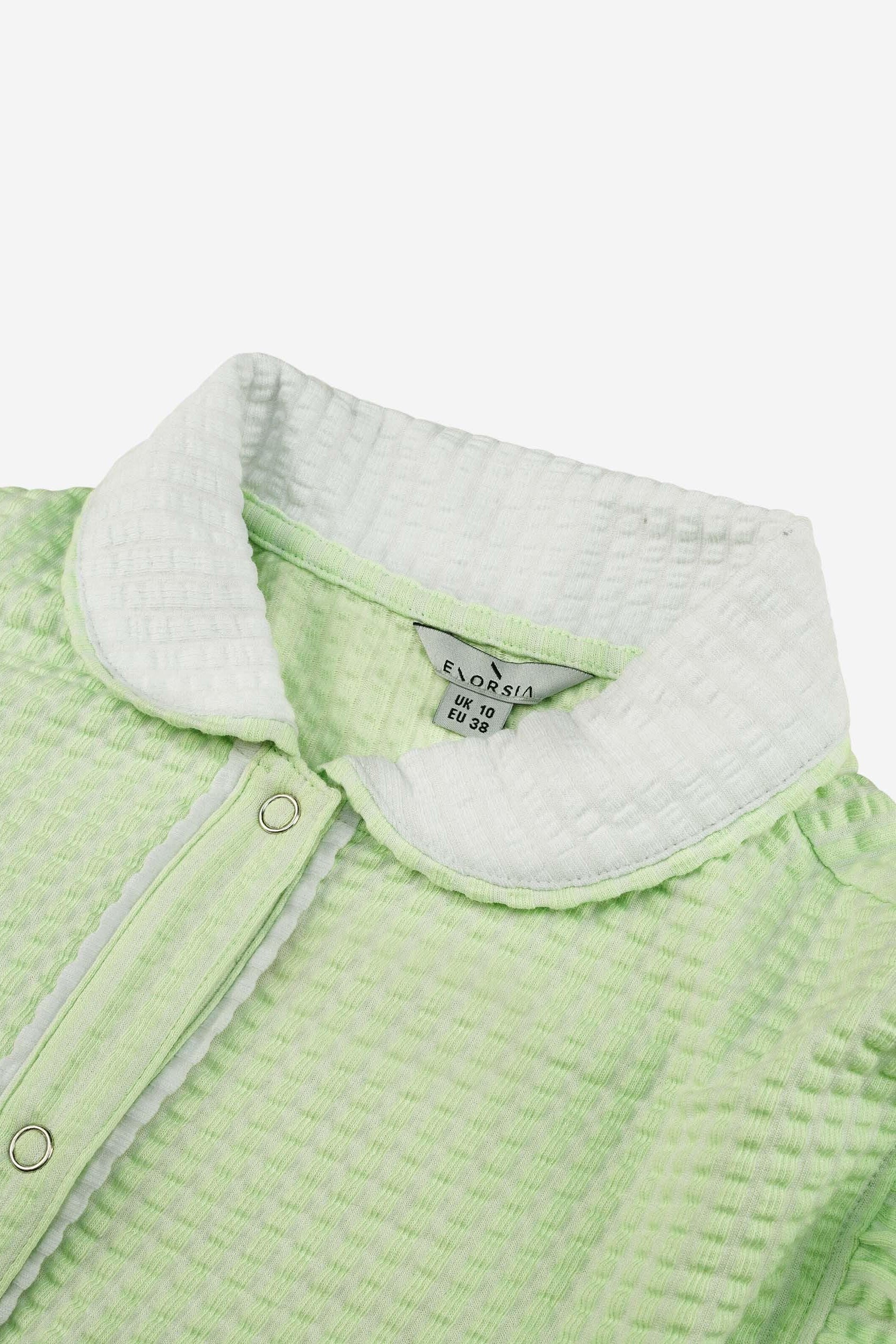 Womens Contrast Trimmed Flutter Sleeve Blouse