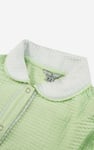 Womens Contrast Trimmed Flutter Sleeve Blouse