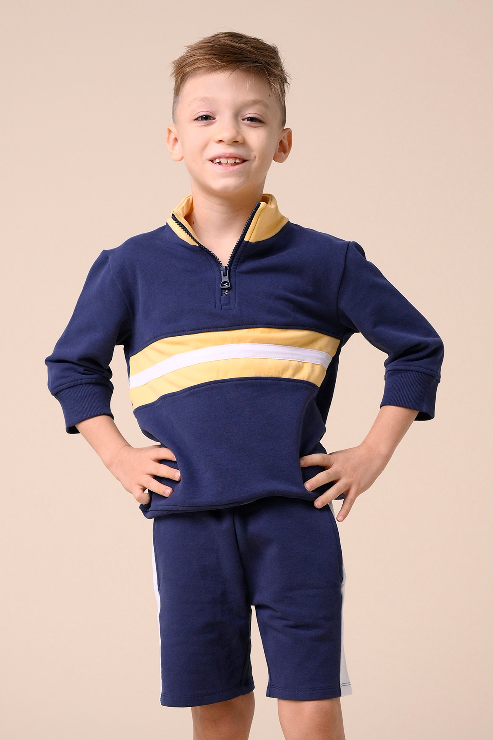 Boys Zip Up Colour Block Sweatshirt ( 6yrs-11yrs)