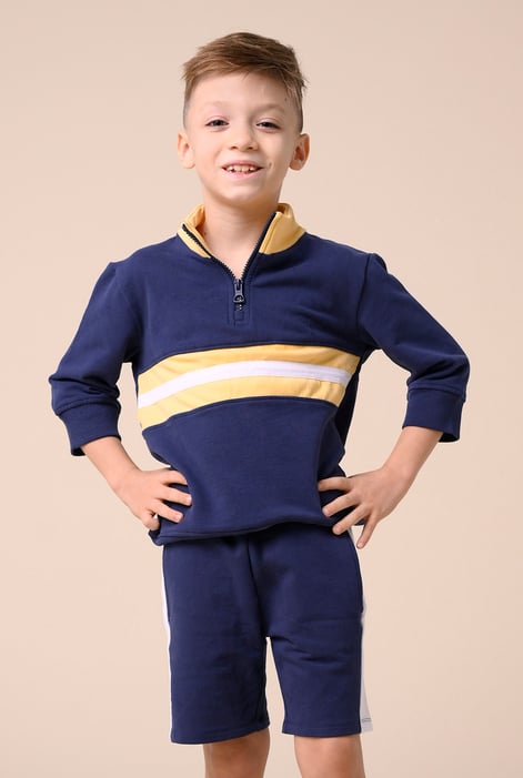 Boys White Zip Up Colour Block Sweatshirt ( 6yrs-11yrs)