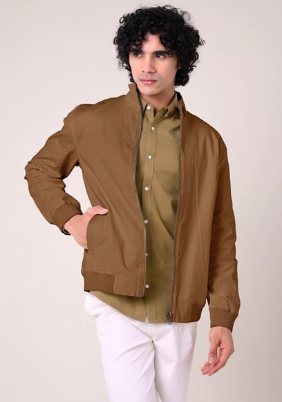 Mens Stretch Twill Harrington Jacket