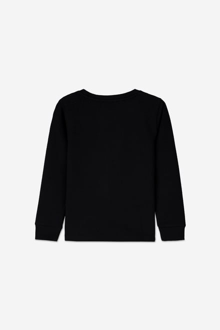 Embroidery Print Waffle Sweatshirt  (5yrs-11yrs)