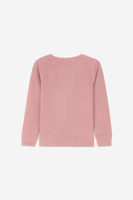 Embroidery Print Waffle Sweatshirt  (5yrs-11yrs)