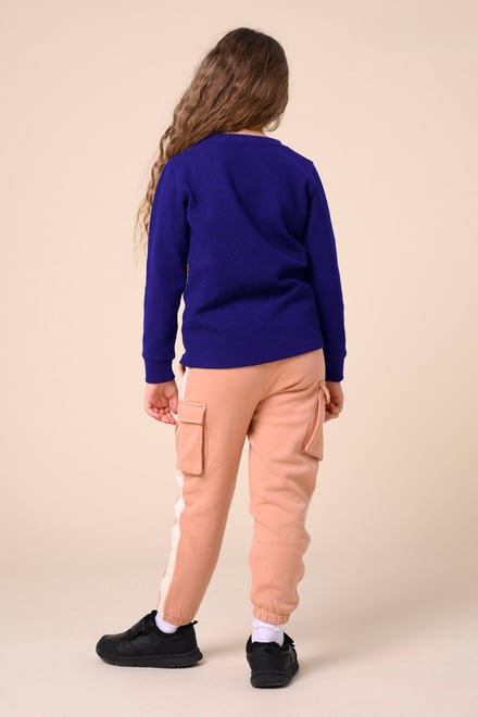 Embroidery Print Waffle Sweatshirt  (5yrs-11yrs)