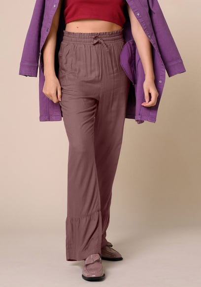 Womens Frill Trim Trouser