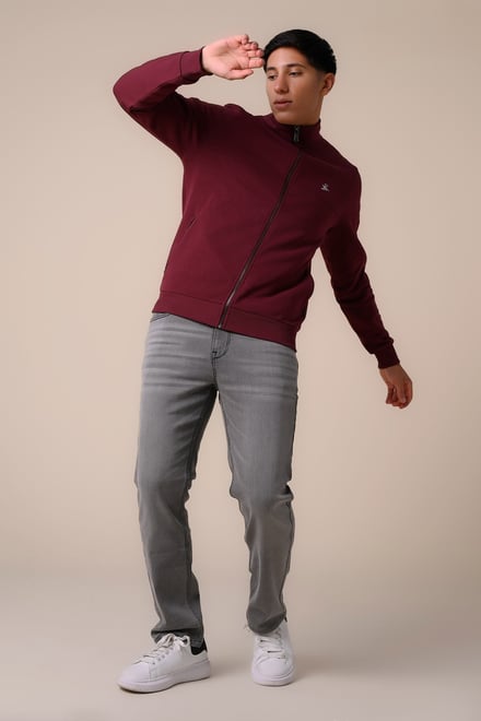 Men's Grey Straight Fit Motion Flex Jeans
