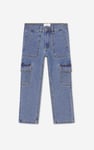 Girls Blue Denim Cargo Jeans