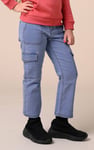 Girls Blue Denim Cargo Jeans