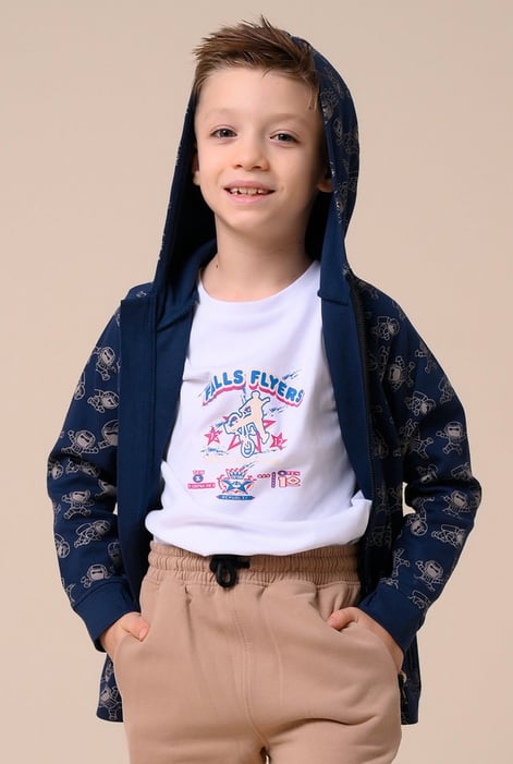 Boys Cream Falls Flyers T-Shirt ( 3yrs-9yrs)
