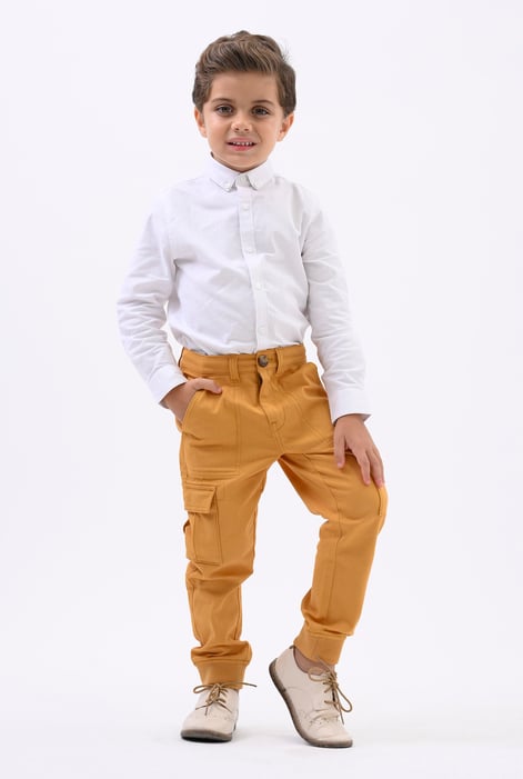 Boys Brown Cotton-Rich Cargo Jogger ( 3yrs-14yrs)
