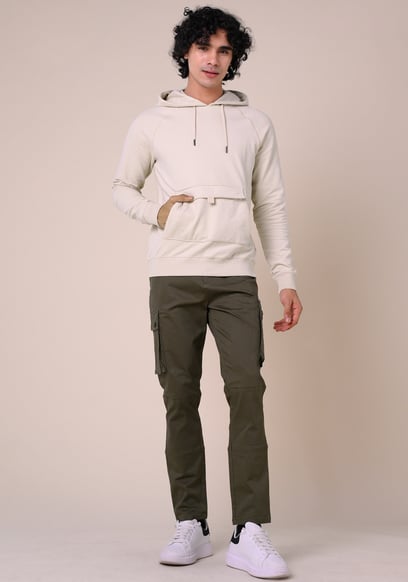Flap Detail Kangaroo Pocket Hoodie