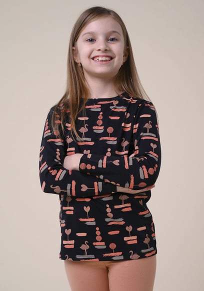 Flemingo Print Long Sleeve T-Shirt (2yrs-9yrs)