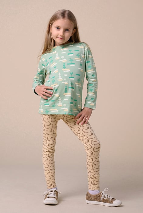 Green Flemingo Print Long Sleeve T-Shirt (2yrs-9yrs)
