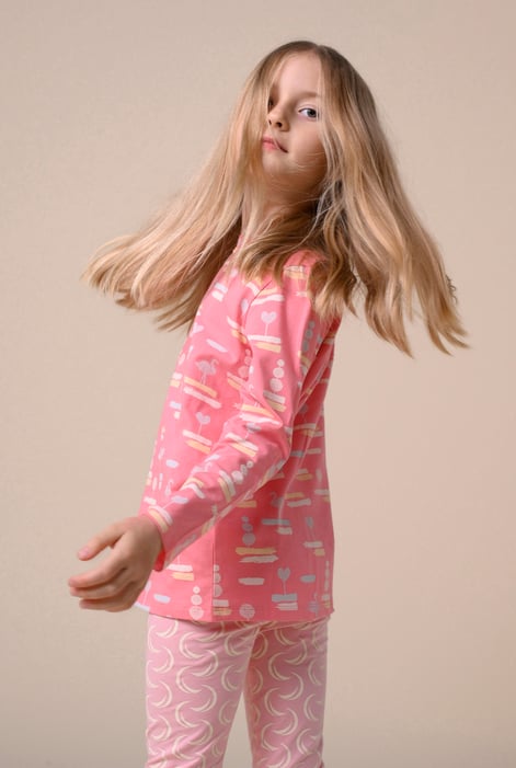 Pink Flemingo Print Long Sleeve T-Shirt (2yrs-9yrs)