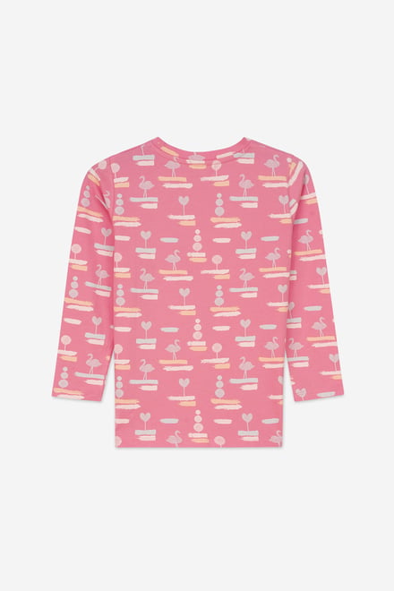 Flemingo Print Long Sleeve T-Shirt (2yrs-9yrs)