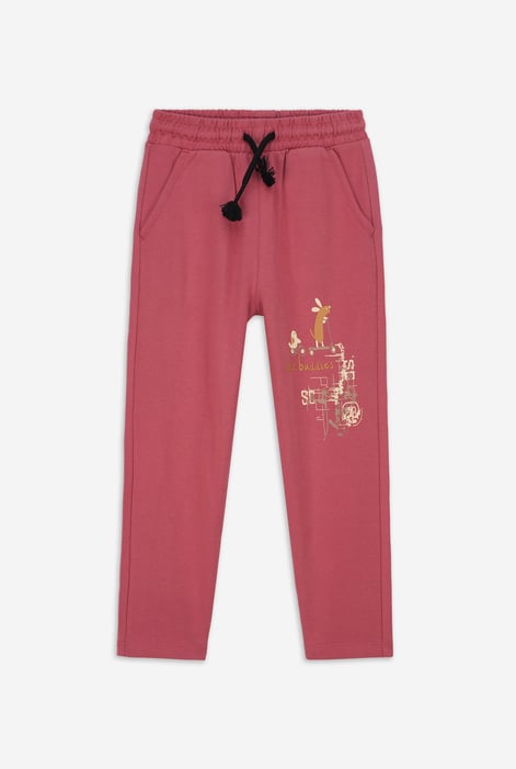 Boys Red Best Buddies Printed Trouser ( 2yrs-9yrs)