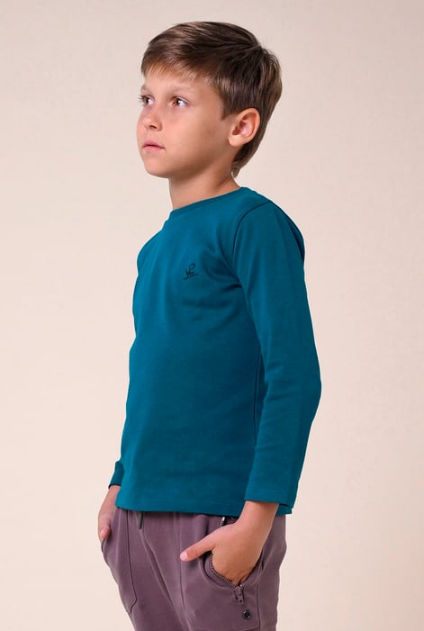 Boys Blue Long Sleeve Plain T-Shirt ( 6yrs-11yrs)