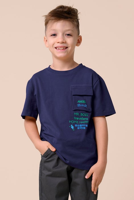 Boys Blue Utility Pocket Detailed  T-Shirt ( 6yrs-11yrs)