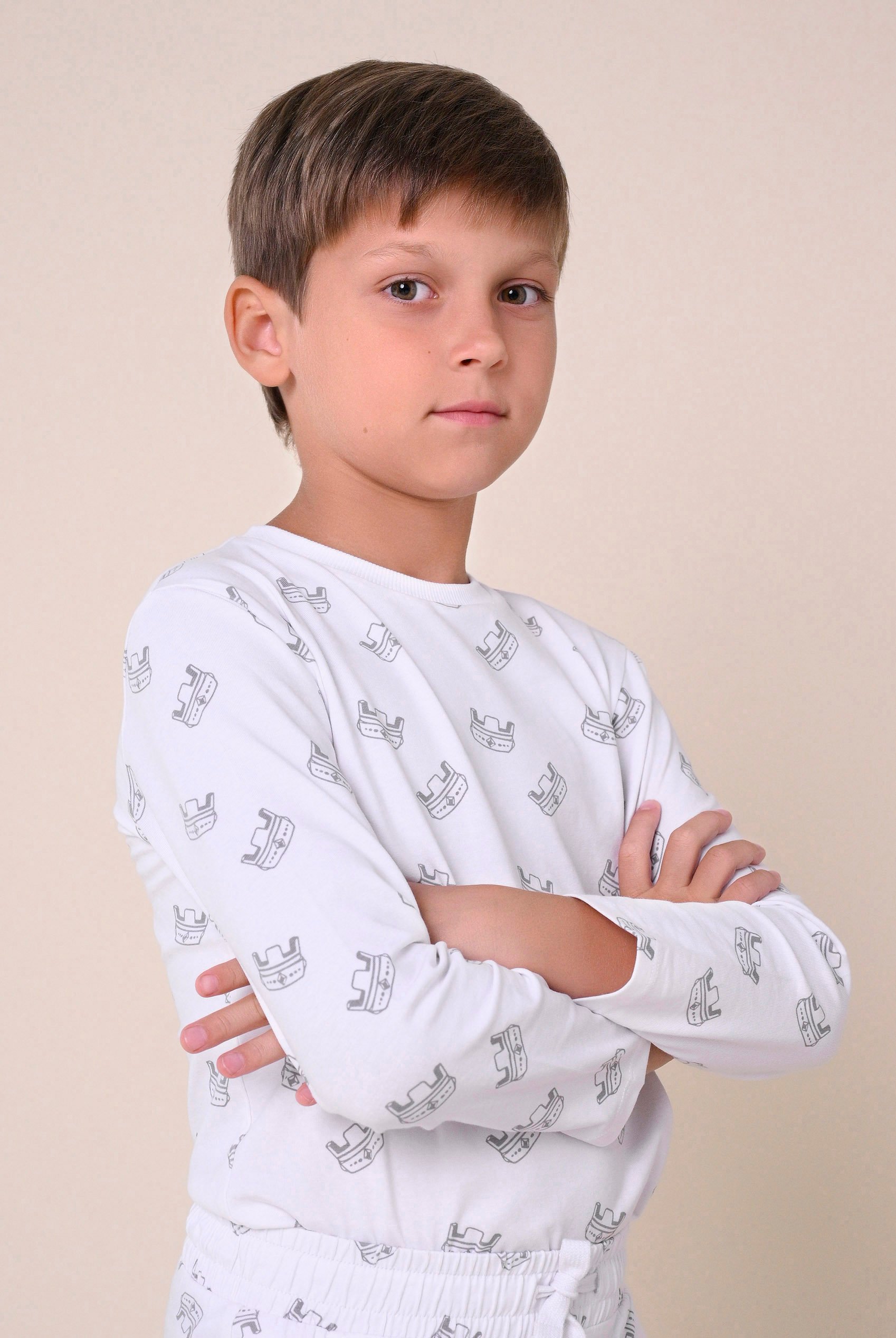 Enorsia Boys White Crown Printed T-Shirt ( 12/18Mths-7Yrs) - Uk 12/18 Mths