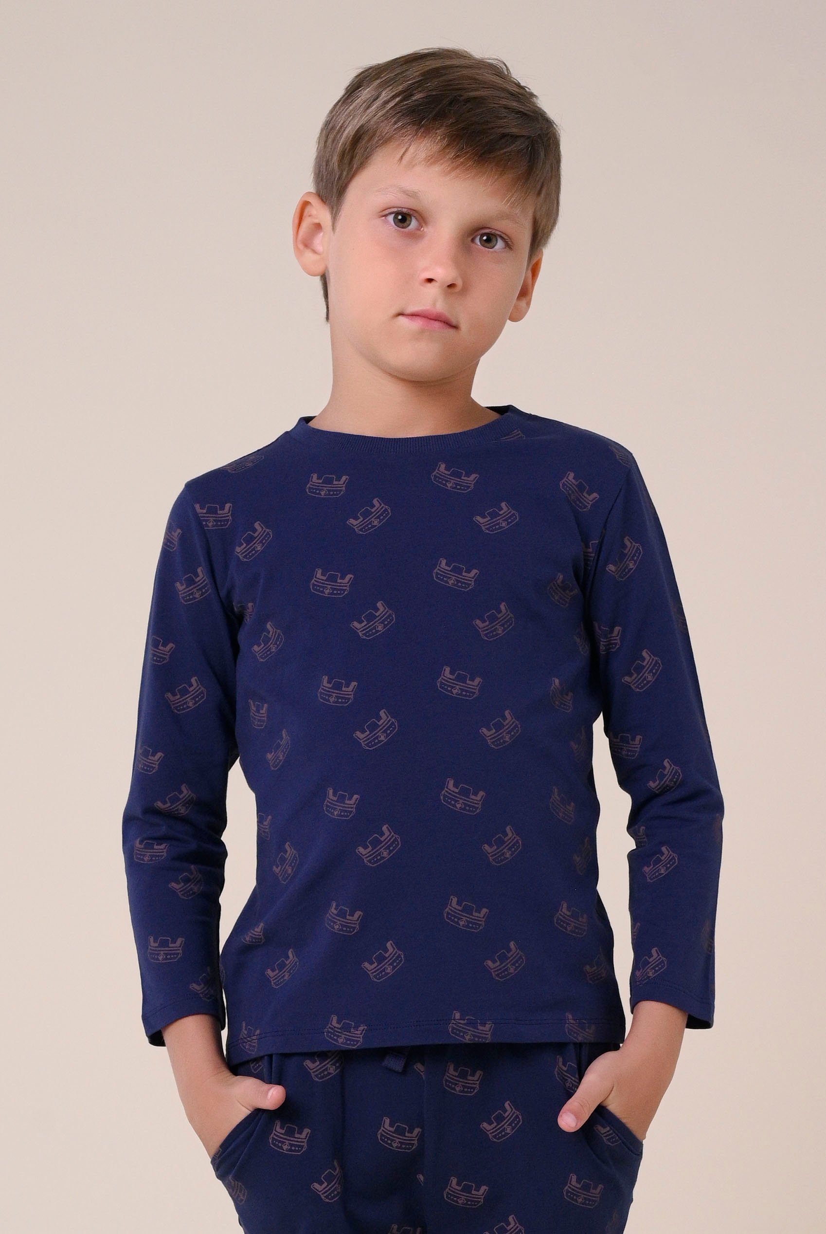 Enorsia Boys Navy Crown Printed T-Shirt ( 12/18Mths-7Yrs) - Uk 12/18 Mths