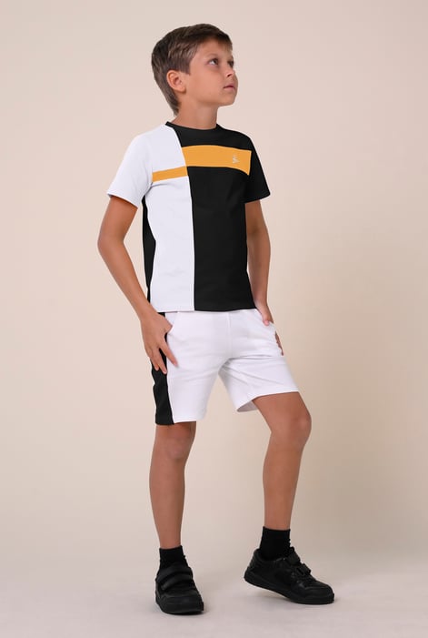 Boys Black Colour Block Shorts ( 3yrs-9yrs)