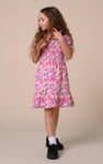 Girls Printed Smoky Tiered Dress ( 5yrs-11yrs)